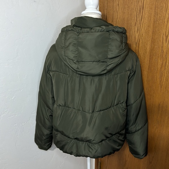 Zara olive quilted puffer anorak jacket size M - Picture 5 of 13